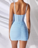 Corset Dress Women  Bodycon Sleeveless Bust Self Cultivation Sculpting Dresses Mini Dress Slim Ruched Strap Bodycon Dres