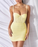 Corset Dress Women  Bodycon Sleeveless Bust Self Cultivation Sculpting Dresses Mini Dress Slim Ruched Strap Bodycon Dres
