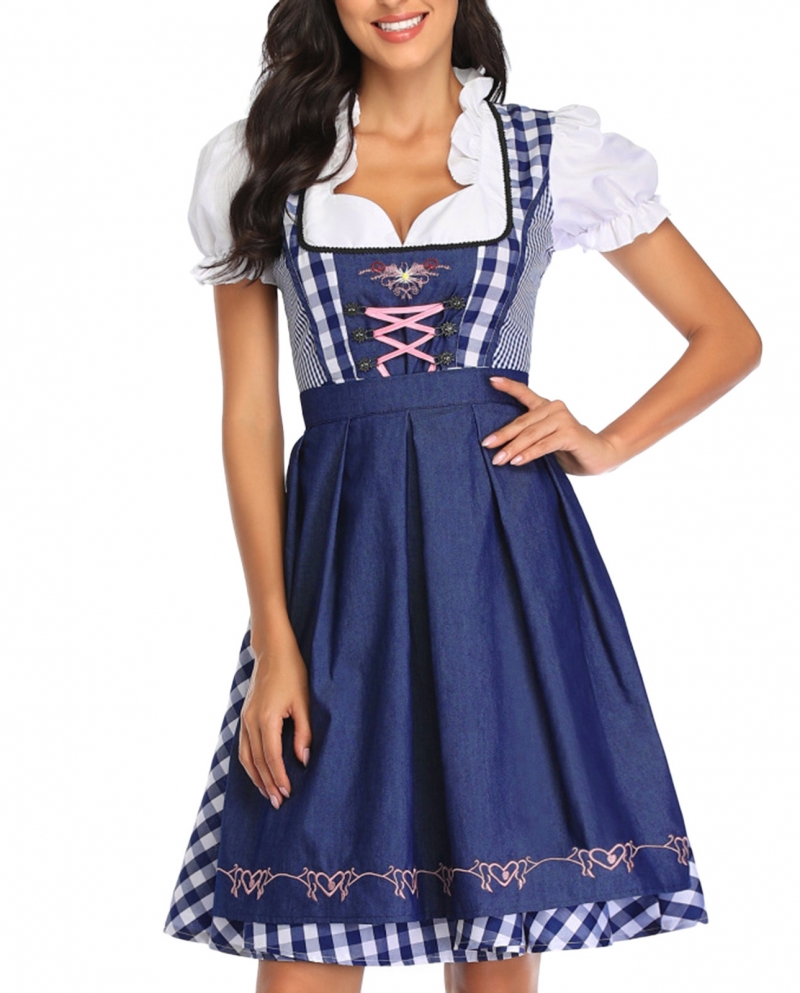 Womens Cosplay Dress Halloween Oktoberfest Dress Body Sculpting Stage Costume Costume Summer Dress With Sleeves For Wom