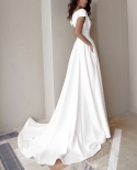 Novo vestido de festa de casamento branco feminino fino cintura alta com fenda cor sólida sem mangas ruched vestido longo femini