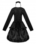 Women Casual Fashion Retro Gothic Dress Gloves Round Neck Dress Mini Mesh Tutu Dress Summer Maxi Dresses