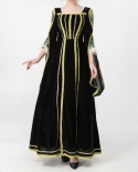Women Medieval Vintage Party Cospaly Long Dress Square Neck Halloween Cosplay Retro Dress Great Maxi Vintage For Cosplay
