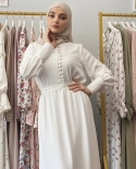 Muslim Fashion Elegant Hijab Maxi Dress Arabic Dubai Abaya Turkey Plain Beaded Chiffon Maxi Dresses For Womenislam Cloth