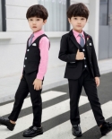 2022 White Boy Suit 3 Pieces Set Slim Fit Children Prom Wedding Suits Blazer Kid Black Tuxedo For Wedding jacketpants