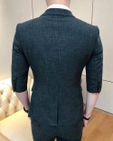 jacketvestpants فستان زفاف رجالي ، 2022 نمط جديد للرجال بدلة صوف للرجال بأكمام قصيرة بدلات زفاف Man Three P