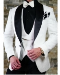 Two Buttons Beige New Notch Lapel Groom Tuxedoswedding Mens Suit Bridegroom Suits jacketpantstievest Costume Homm
