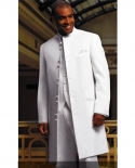 الرجال البدلة معطف طويل أبيض العريس البدلات الرسمية وصيف السترة رجل الأعمال حفلة موسيقية 3 قطع الدعاوى jacketpantsvesttie Tern