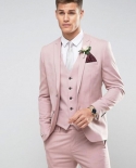 بدلة رجالية وردية فاتحة مصممة خصيصًا بقصة ضيقة لحفلات العريس والحفلات الراقصة بدلة سهرة للزواج أوم للرجال 3 قطعة jacketpantsve