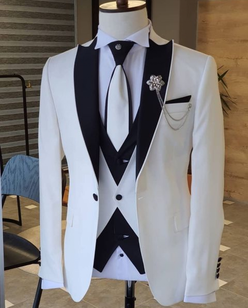 Playa Traje Novio Terno Blanco Para Hombre Último Diseño Traje
