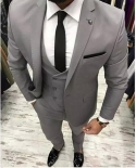 Slim Fit Grey Groom Tuxedos Excellent Men Wedding Tuxedos High Quality Men Formal Business Prom Party Suitjacketpants