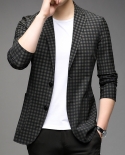 2022 Fall New Mens Business Casual Suit Fashion Grid High Quality Home Comfort Banquet Plus Size Groom Dress Mens Blaz
