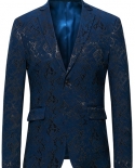Styish Star Pattern Dress Blazers Men 2022 Spring Brand New Mens Peak Laple Tuxedo Suit Jacket Party Prom Singer Costume