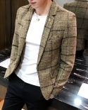 Fashion Brand Mens Suit Jackets Autumn Slim Fit One Button Suit Blazer Fashion New Stylish Formal England Suit Jackets