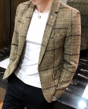Fashion Brand Mens Suit Jackets Autumn Slim Fit One Button Suit Blazer Fashion New Stylish Formal England Suit Jackets