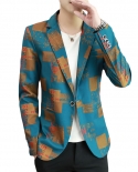 High Quality Men Blazer Fashion Plus Size Casual Male Plaid Suit Jacket Spring Autumn Long Sleeve Business Dress Coat