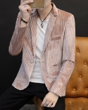 Autumn New Suit Jacket Male Youth Slim British Style Tide Handsome Single Button Jacket Casual Solid Color Suit Mens Co