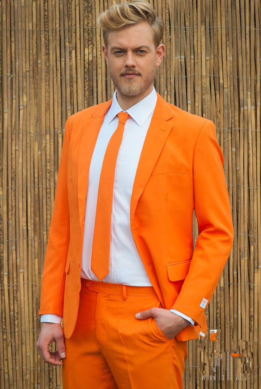 Traje naranja hombre store