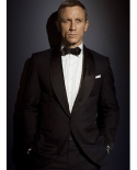 Abiti da uomo neri su misura Tuxedo Jacket Uomo Suit James Bond Abito da indossare per abito da sposa per uomo Groom Jacketpants