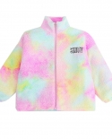 Girls Tie-dye Sweater New Childrens Lamb Fleece Sweater Jacket