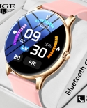 Lige بلوتوث دعوة ساعة ذكية النساء اللمس الكامل الصحة اللياقة البدنية الرياضة سوار ذكي مخصص ساعة الوجه مقاوم للماء Smartw