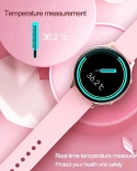 Lige المرأة ساعة ذكية جديدة تعمل باللمس كامل الشاشة سوار مقاوم للماء مراقب معدل ضربات القلب سيدة ساعات لالروبوت Ios Smartwa