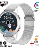 Lige Nfc Smart Watch Uomo Schermo Amoled Sport Fitness Chiamata Bluetooth Orologio digitale Temperatura Ai Assistente vocale Sma