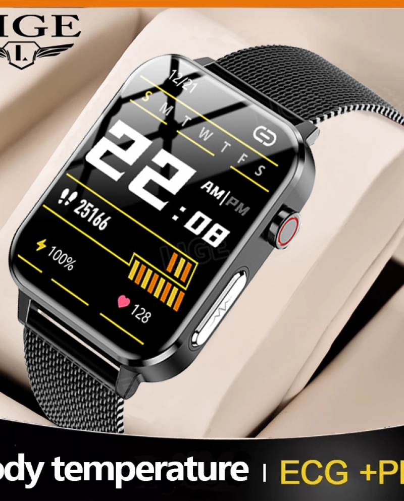Lige Bluetooth Smart Watch Body Temperature Blood Pressure Heart Rate Sleep Health Monitor Bracelet Sports Waterproof Sm