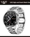 Lige I9 Plus Smart Watch Men Dial Call Watch Heart Rate Blood Pressure Wristwatch Fitness Tracker Waterproof Smartwatch 