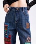 Womens New Retro Loose Straight Pants Harem Jeans