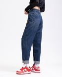 Womens New Retro Loose Straight Pants Harem Jeans