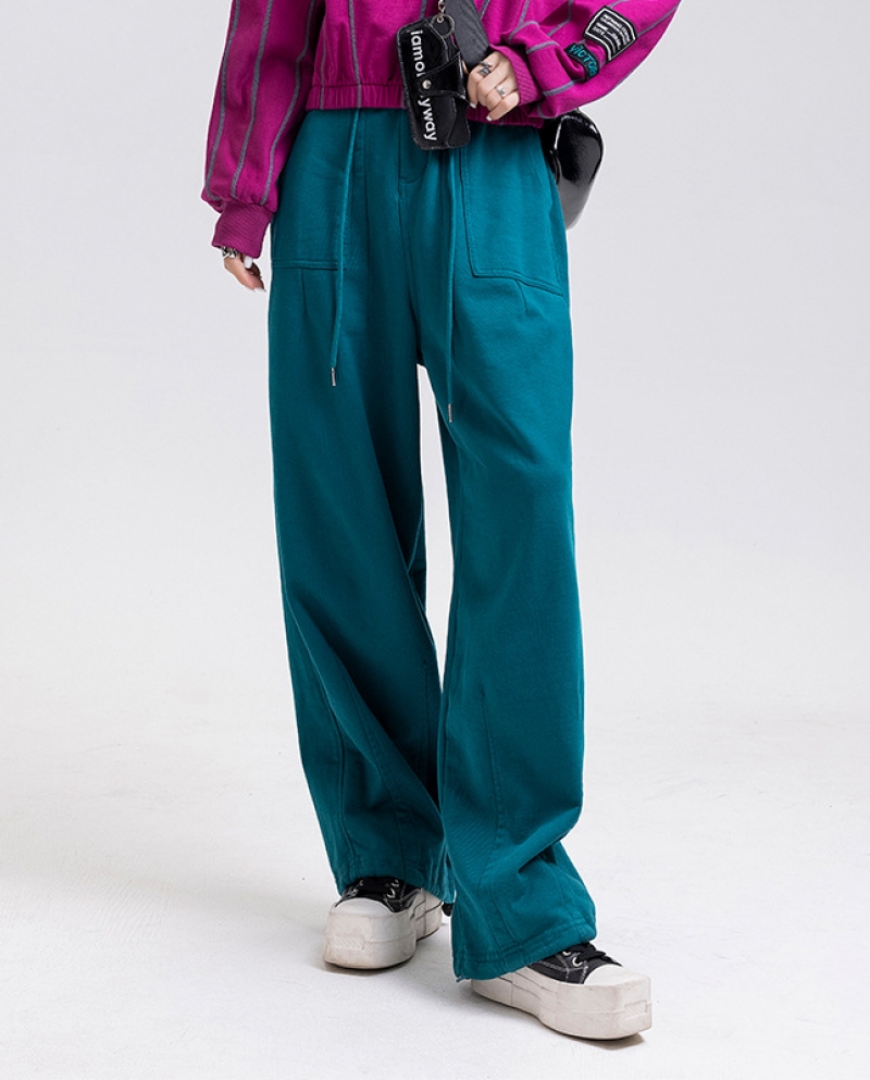 מותג tuogu tide סתיו וחורף בגדי נשים סיטונאי מכנסי עצלים קזואל רפויים צללית רפויים מכנסי רגליים רחבות