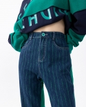 tuogu guochao בגדי נשים אינס סטייל ילדה חמה ניגוב מכנסיים רחבי רגליים זהיר מכונה חריץ תפירת גינס מחבת רגילה