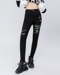 Womens Clothing New Rivets Slim High Waist And Small Feet Jeans