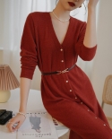 V Neck Solid Color Long Sleeve Female Bodycon Maxi Dress Autumn Exotic Elegant Party Club Fairy  Style Dresses Clothe 20