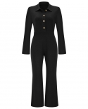 Womens Autumn And Winter High Waist Casual Straight Jumpsuit