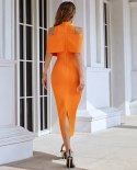 Fashion One-shoulder Off-shoulder Split Evening Dress Long Dress