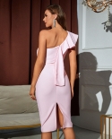 New Lace Sloping Shoulder Elegant Party Ladies Evening Dress Ladies Dress Bandage Skirt