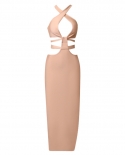 Nuevo vestido halter de falda de vendaje de encaje hueco de falda larga para mujer