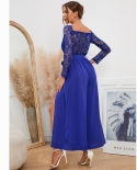 Autumn New Womens Lace Long-sleeved Off-the-shoulder Large Swing Belt One-piece Hakama Large Size