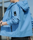 Jaqueta masculina nova com capuz casual fina para atividades ao ar livre de cor sólida
