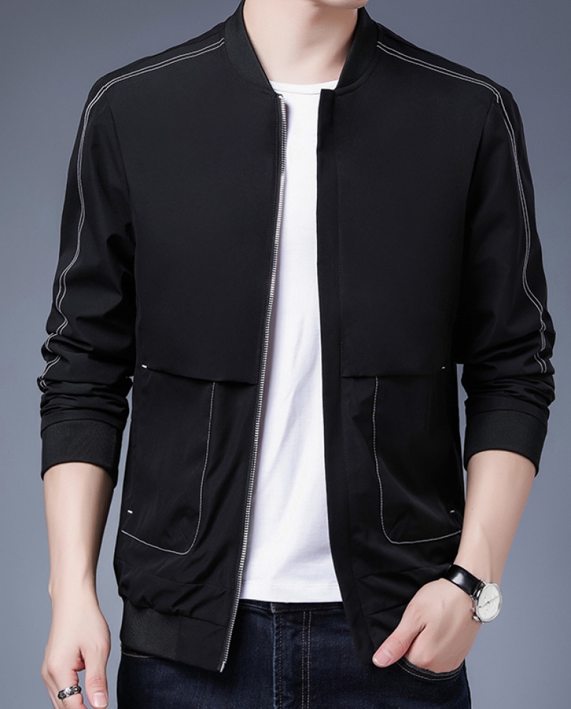 Mens Graceful Atmospheric Business Casual New Stand-up Collar Jacket