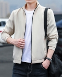 Mens Business Casual High-end Atmospheric Stand-up Collar Simple Jacket