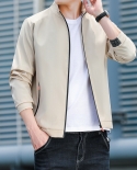 Mens Business Casual High-end Atmospheric Stand-up Collar Simple Jacket