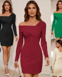 Womens New Off-the-shoulder Slim-fit Temperament Dress