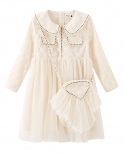 Girls Princess Dress New Lace Fluffy Gauze Skirt Long-sleeved Small Fragrance Style Dress