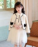 מעיל רוח בנות שיאוקסיאנג בסגנון מערבי 2022 סתיו וחורף שמלת גופיה חדשה חצאית גזה עם חליפת ילדה גדולה