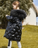 Nouvelle veste en duvet pour enfants mi-longue épaissie brillante veste en duvet dhiver