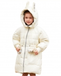 Girls Down Jacket New Winter Childrens Mid-length Thickened Shiny Coat