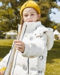 Jaqueta de penas infantil comprimento médio novo casaco infantil