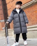 Childrens Down Jacket New Female Boy Thickened Mid-length Warm Jacket